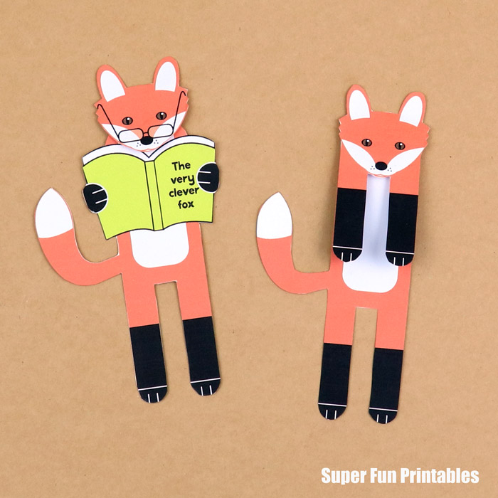 Printable fox bookmarks