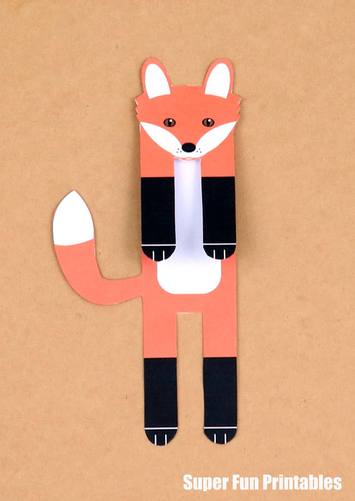 free printable fox bookmark
