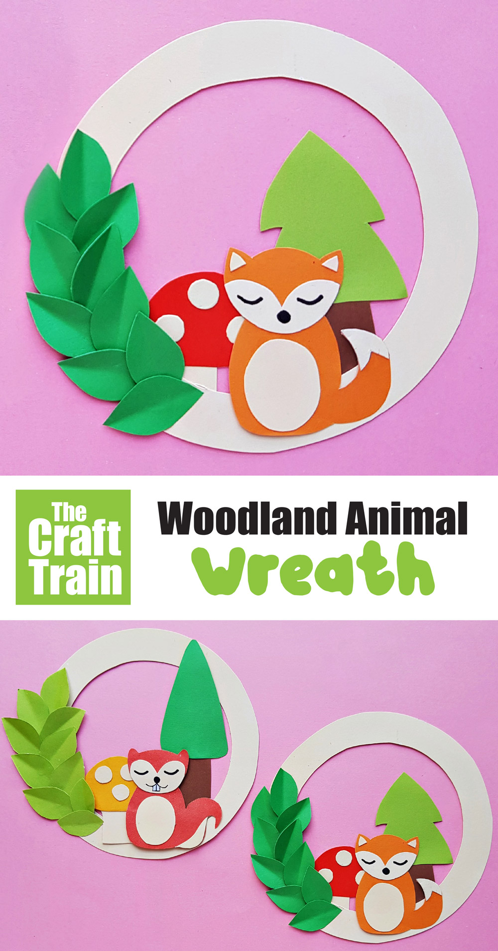 woodland animal paper wreath craft