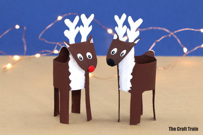 paper rool reindeer recycled Christmas craft for kids