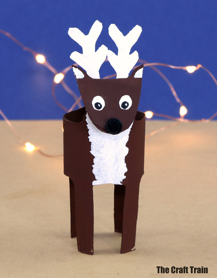paper rool reindeer recycled Christmas craft for kids