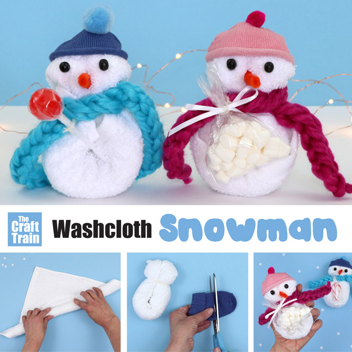 washcloth snowman craft