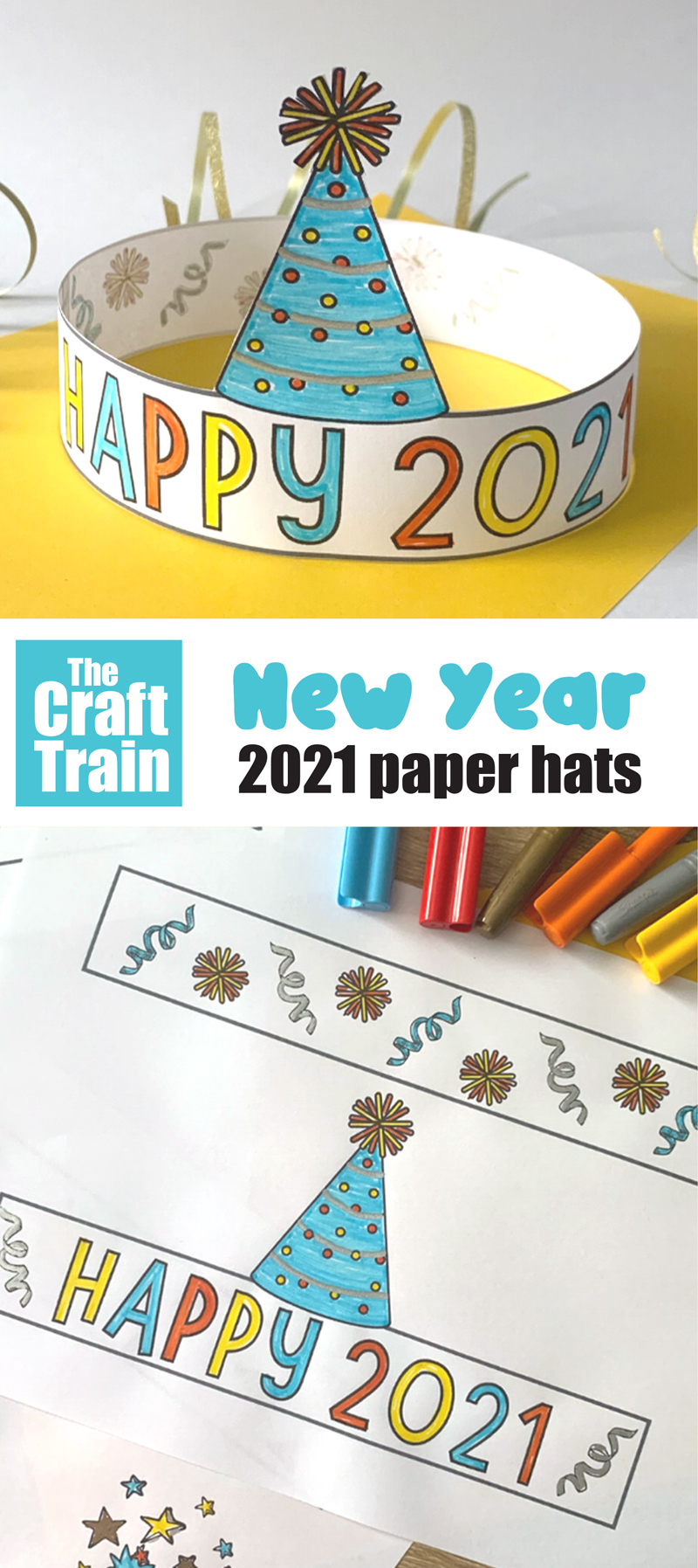 Party Hat Happy new year 2021 printable