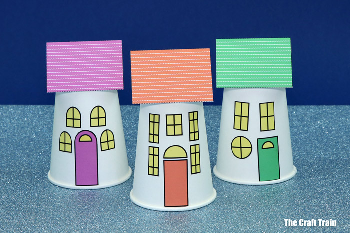 finished paper cup houses