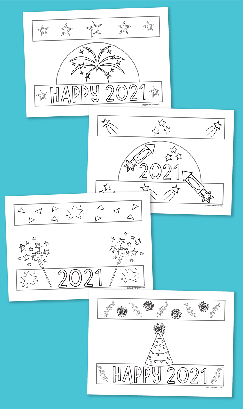 printable paper hats – party hats for New Year 2021