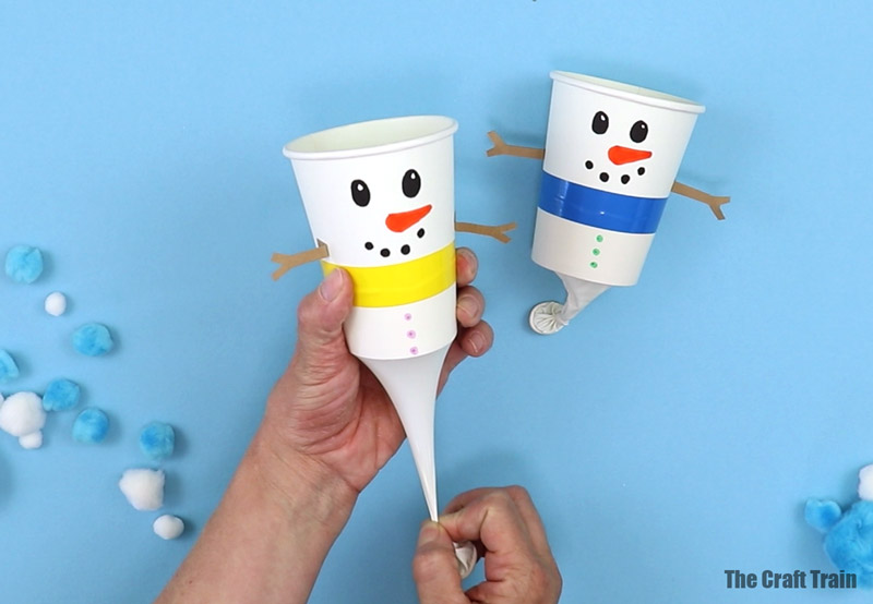 snowman pom pom shooter craft
