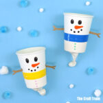 snowman craft pom pom poppers