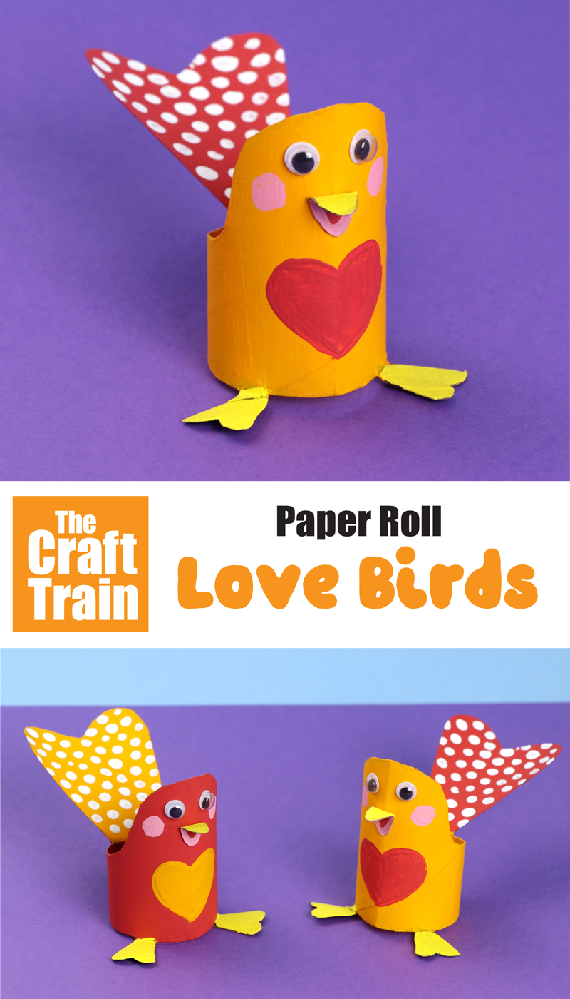 Paper roll love bird craft