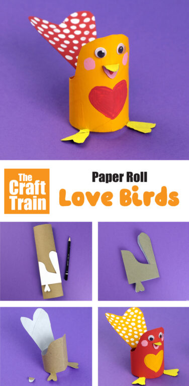 Paper roll love birds - The Craft Train