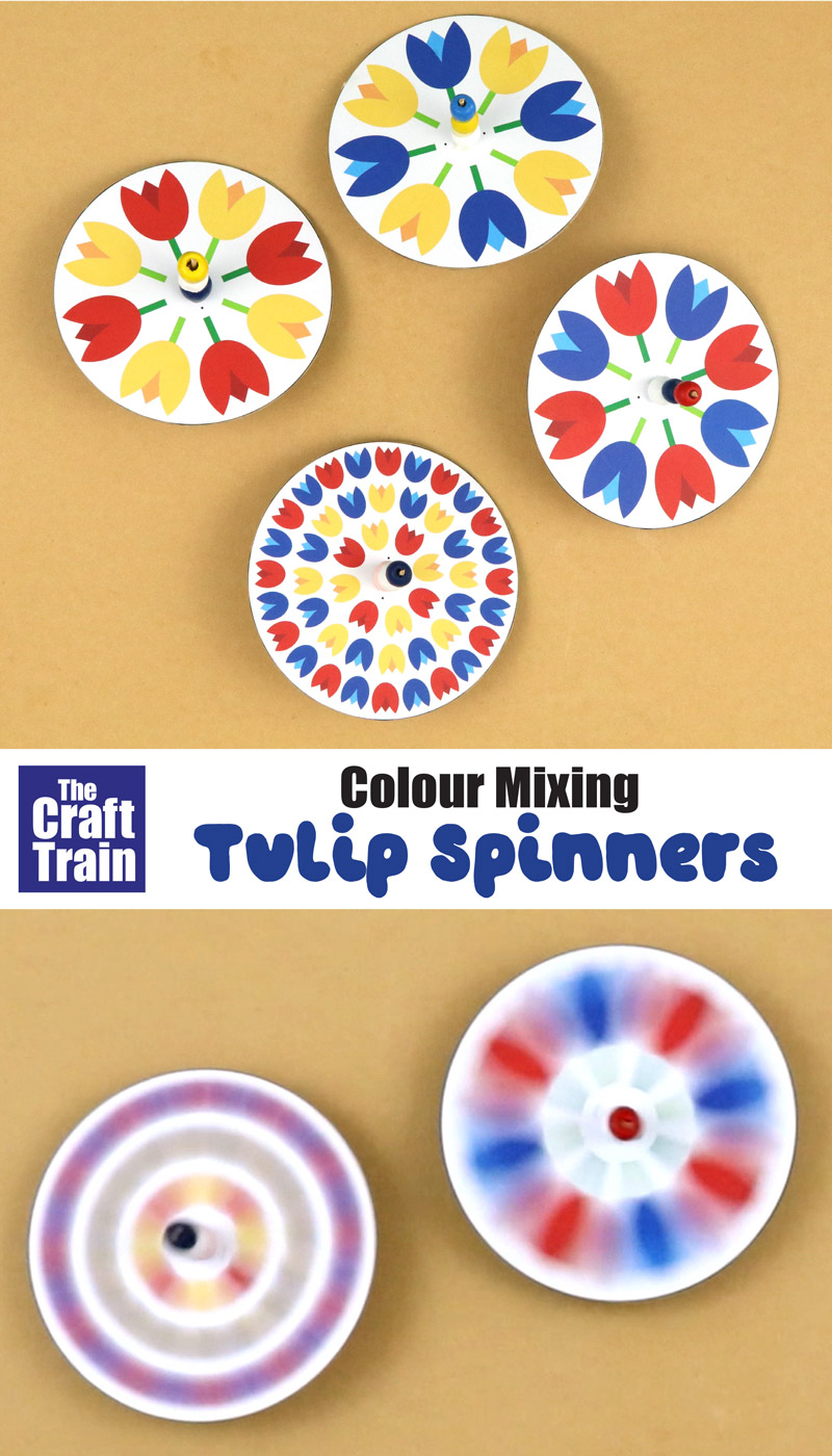 Tulip spinner craft for kids