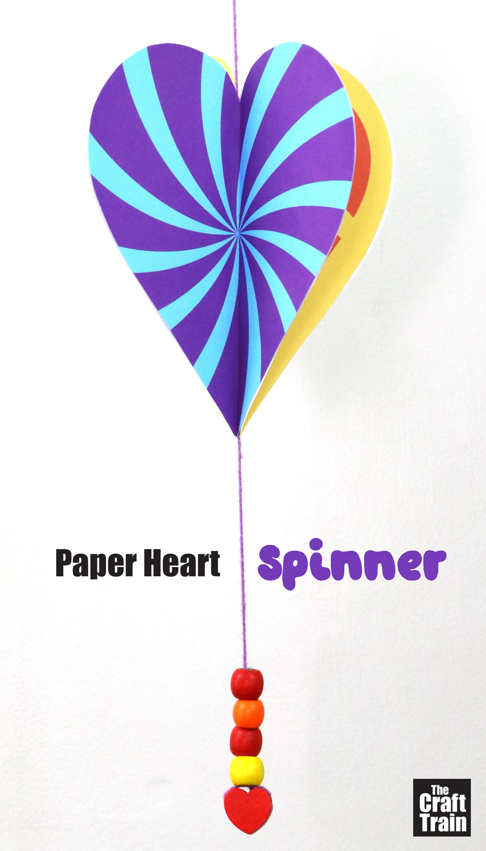 paper heart spinner craft for kids