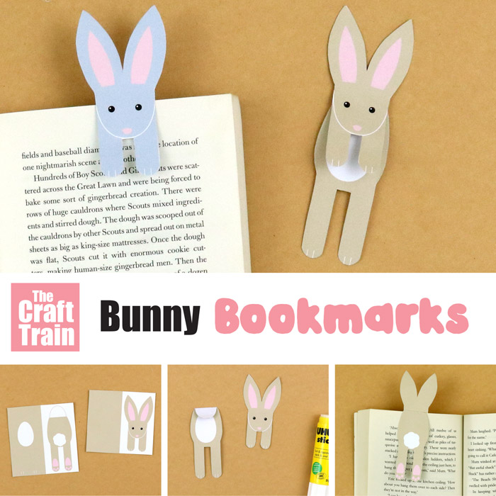 Bunny bookmark printable craft for kids