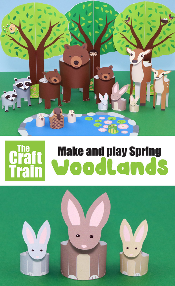 Woodland animal paper craft for kids based on the woodlands inSpring