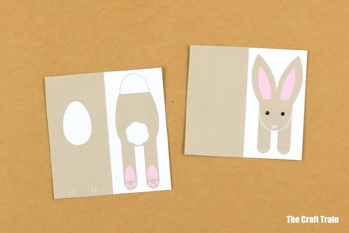 step 2 of bunny bookmark craft