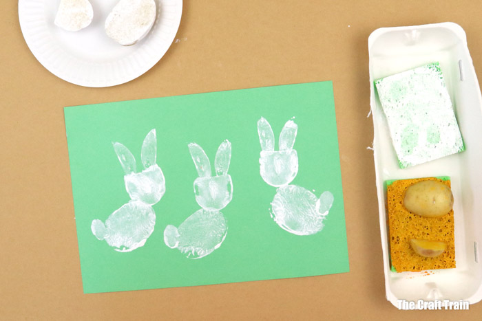 bunny potato stamp printing