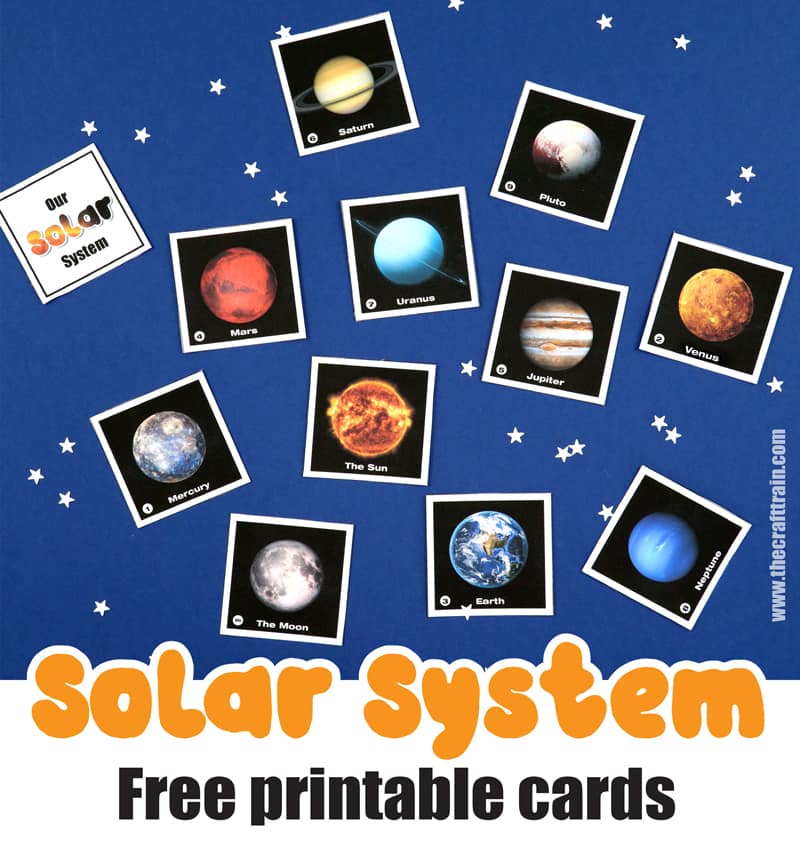 Free printable solar system cards for kids