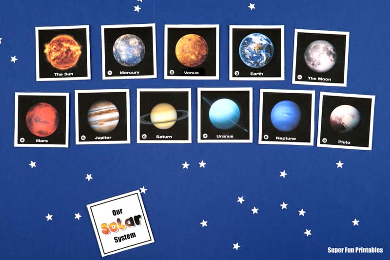 solar system printable planet cards for kids with photographs