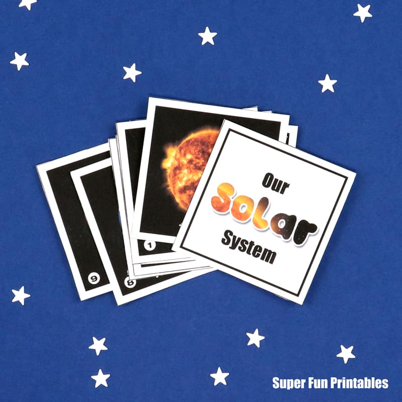 free printable set of solar sytem cards for kids to help learn about the planets