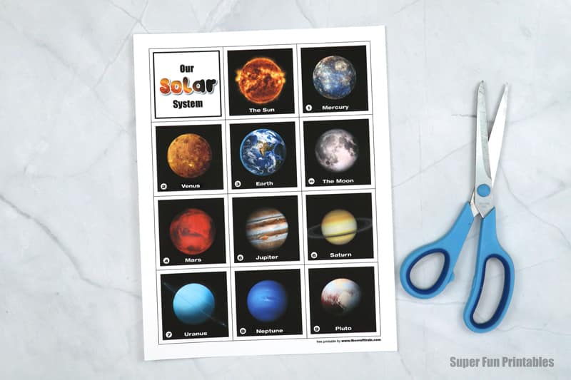 free printable solar system planet photo cards for kids
