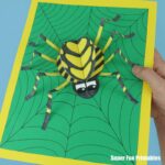 3d paper spider craft for kids with printable template