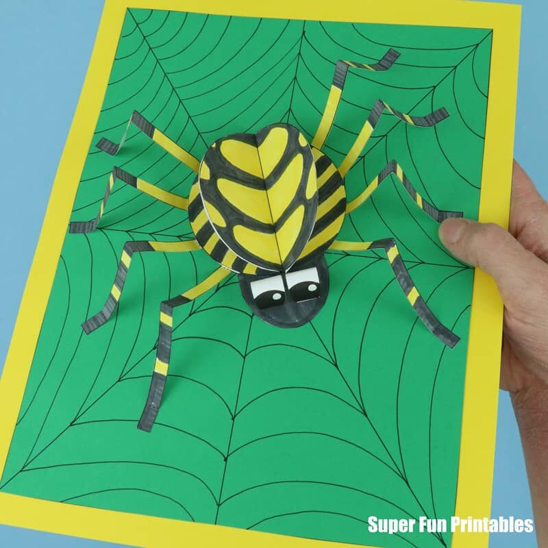 3D paper spider craft