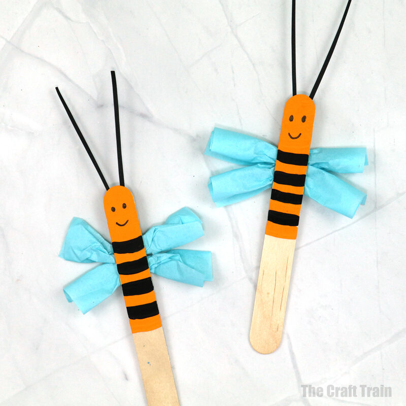 Craft stick bee puppets