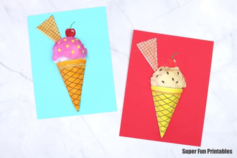 3D paper ice cream craft - The Craft Train