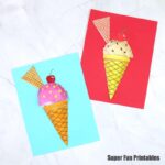 3D paper ice cream craft for kids