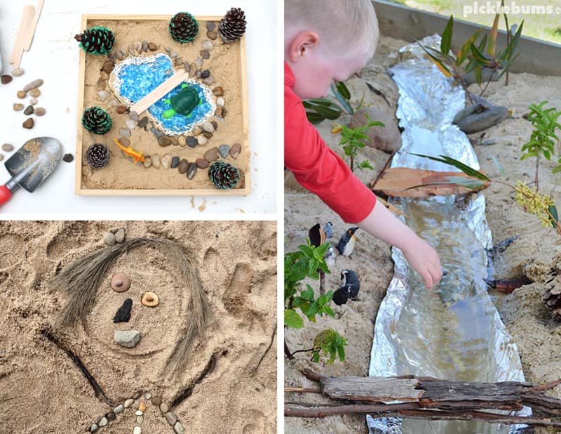 creative ideas with sand play outdoors