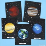 solar system art idea for kids with free printable template