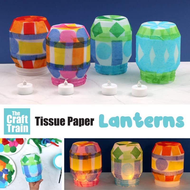 tissue paper lantern light up craft for kids