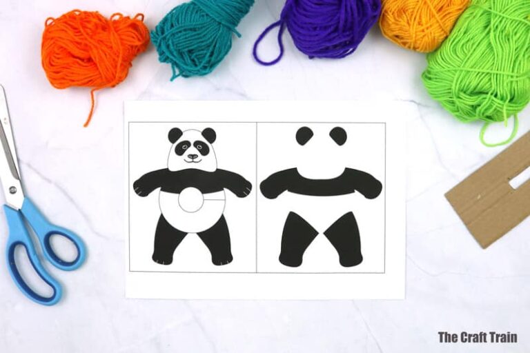 Printable pom-pom panda - The Craft Train