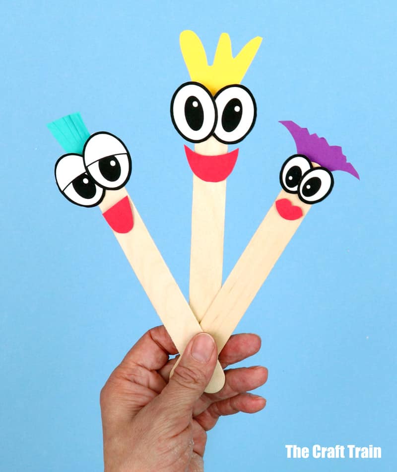 craft stick puppet craft — super fun and easy using printable googly eyes