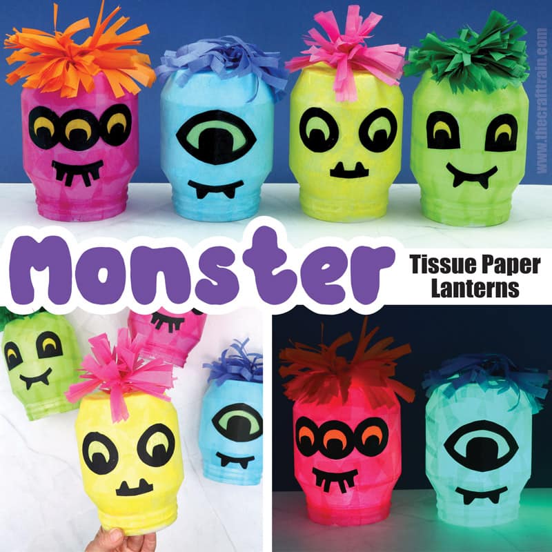 DIY monster luminary craft for kids