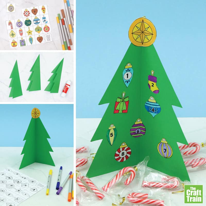 Printable Christmas tree advent calendar