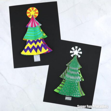 3D Christmas tree doodle art