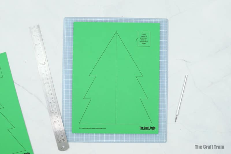 score the fold line on the Christmas tree