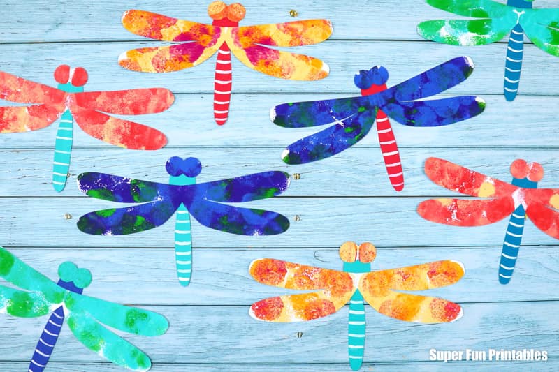 dragonfly art idea made using squish art