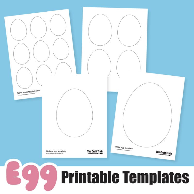 printable egg templates for Easter in four different sizes