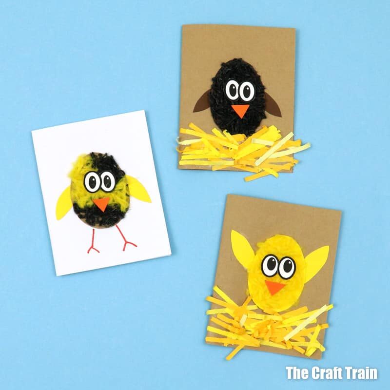 Fluffy chick Easter cards