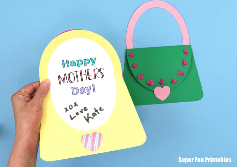 handbag mothers day card for kids