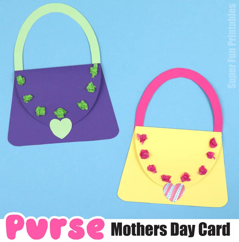 purse mothers day card for kids to make