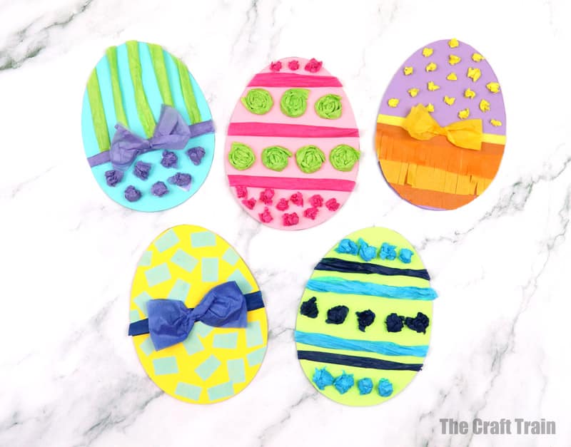 textured paper egg cards kids can make 