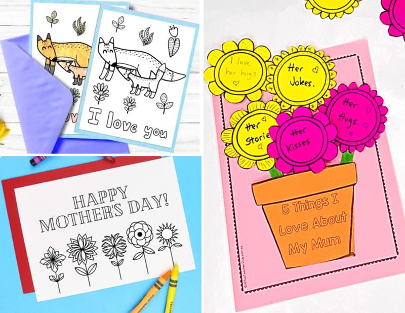 quick and easy printable mothers day card ideas
