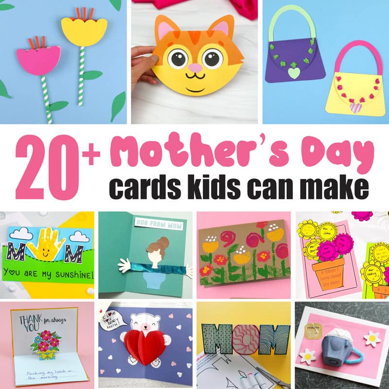 Ove 20 adorable mothers day cards kids can make
