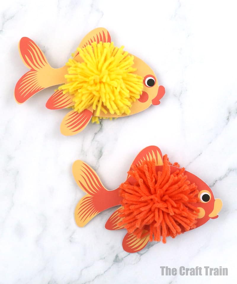 pom pom goldfish craft