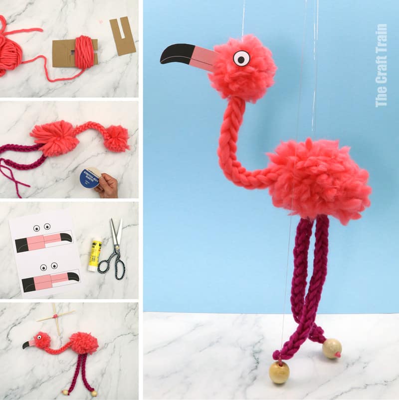 dancing flamingo puppet craft marionette