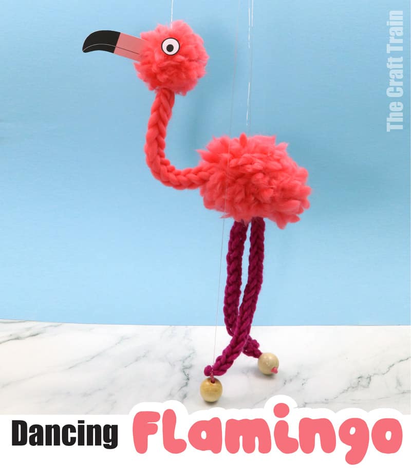 Dancing flamingo puppet