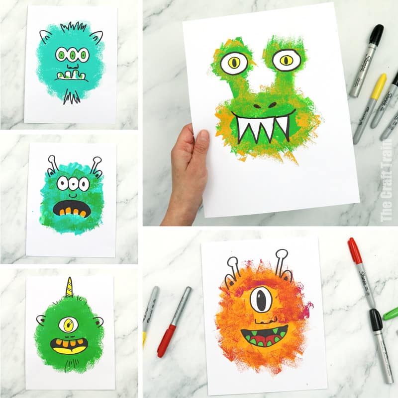 Fun monster painting art project for kids