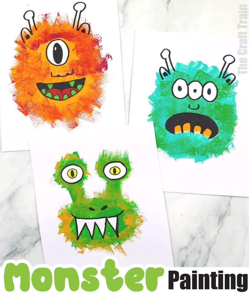 Monster painting art idea for kids